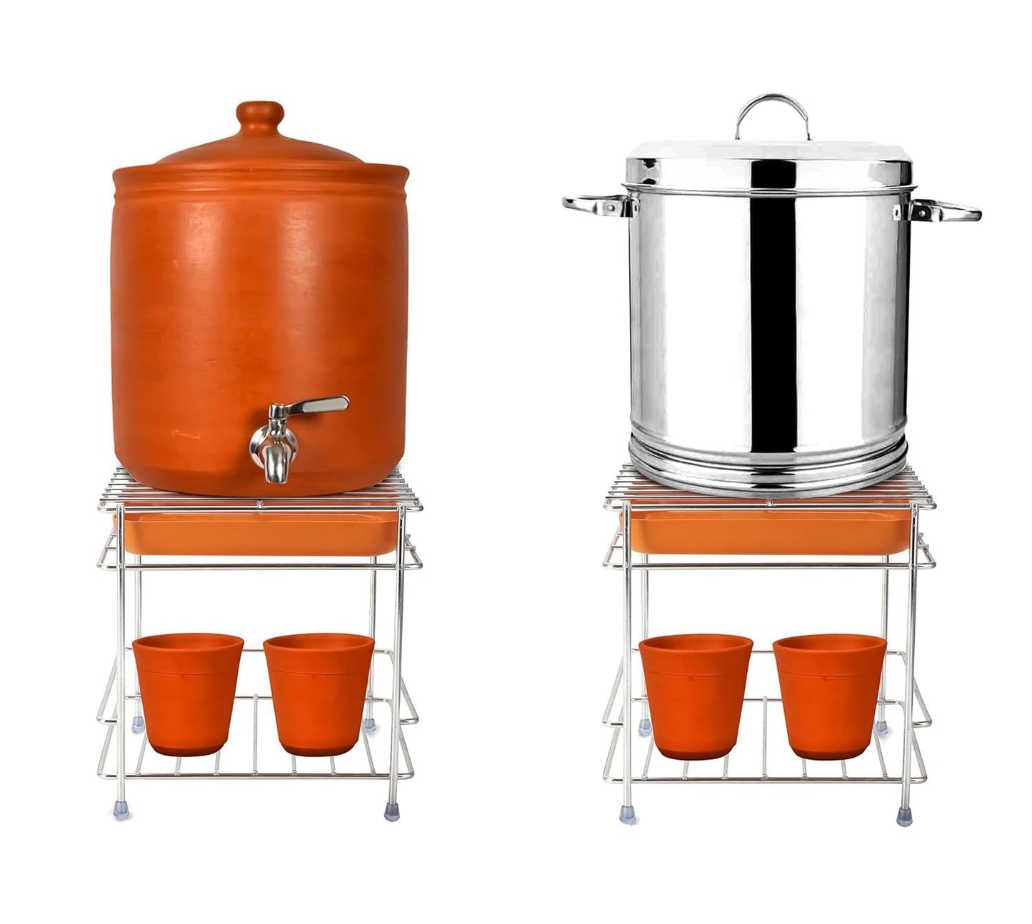 Stainless Steel Stand Heavy Duty Matka Stand with Bottom Tray