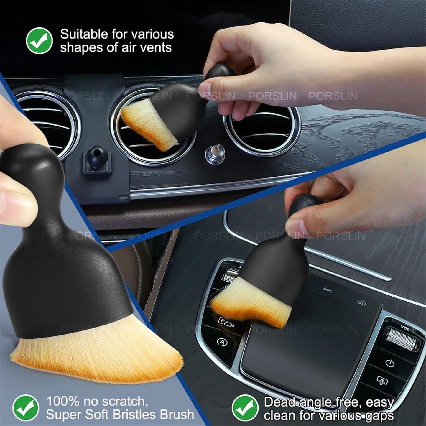 All-in-One Car Cleaning Kit – Pack of 8 | Microfiber Duster, Cloth, Brushes, Polish, Shampoo & Glass Cleaning Tablets