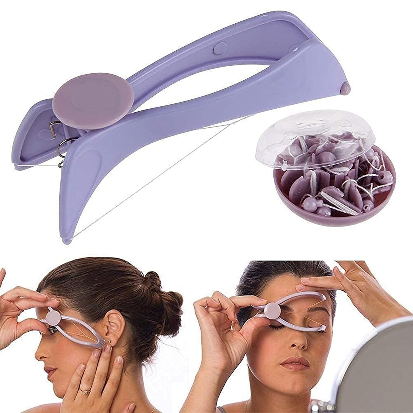Women’s Eyebrow Face & Body Hair Threading Tweezer Kit