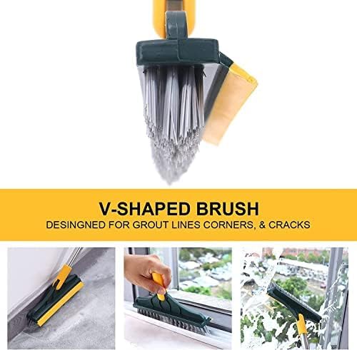 2-in-1 Bathroom Cleaning Brush with Wiper - Long Handle 120° Rotate Toilet Brush