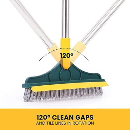 2-in-1 Bathroom Cleaning Brush with Wiper - Long Handle 120° Rotate Toilet Brush