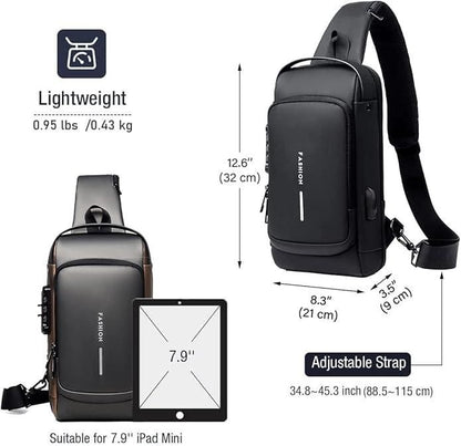 Waterproof Polyester Slim Unisex Crossbody Sling Bag