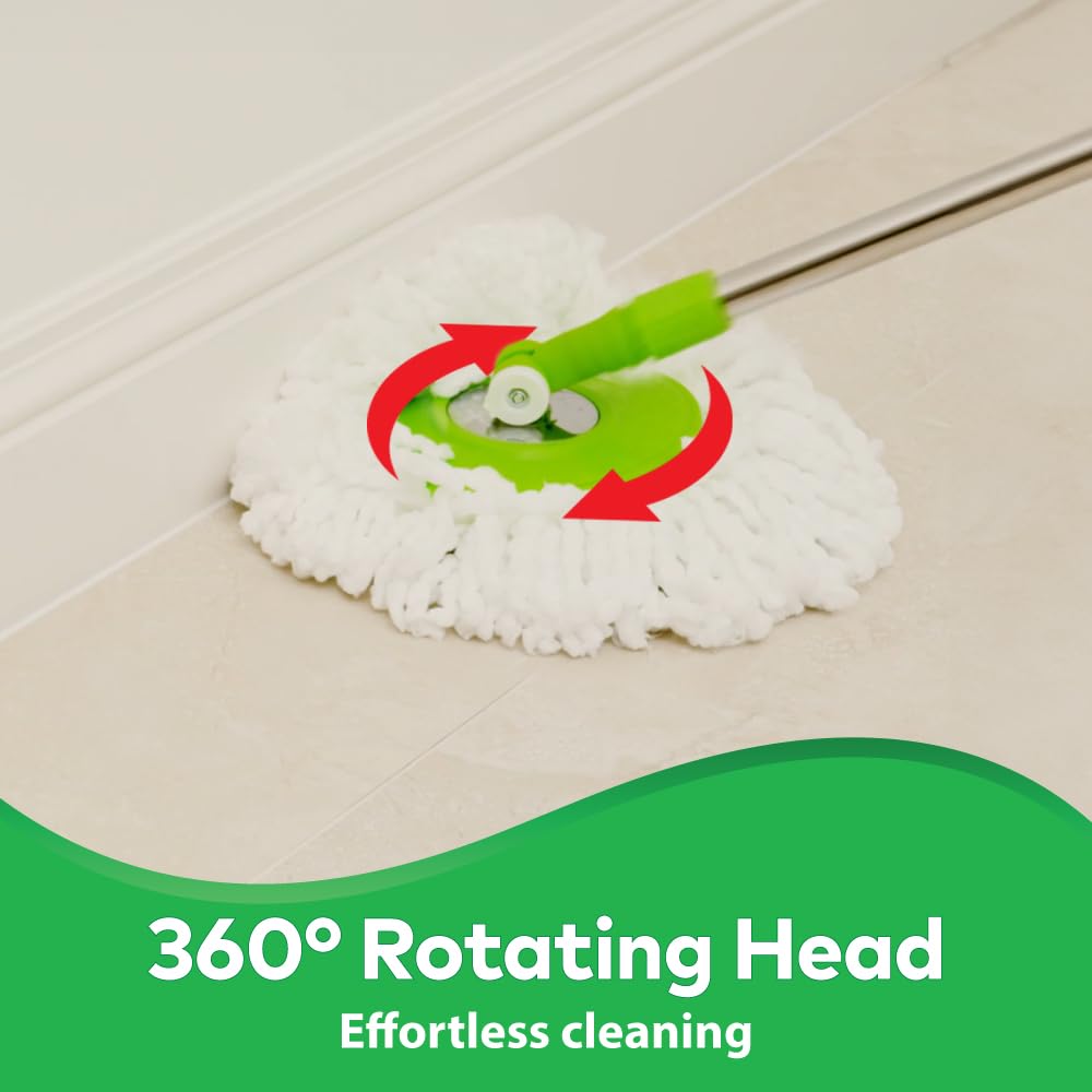 Twin Bucket Spin Mop with Easy Wring & Rinse System