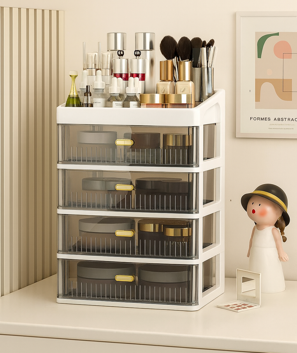 Desk Makeup Organizer, Plastic Storage Box