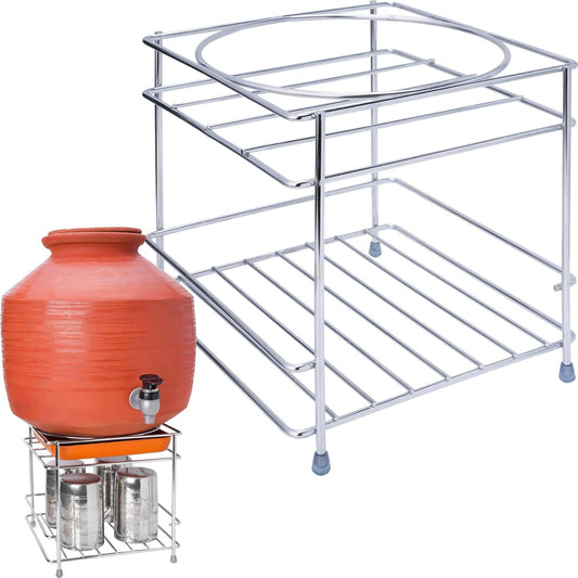 Stainless Steel Stand Heavy Duty Matka Stand with Bottom Tray