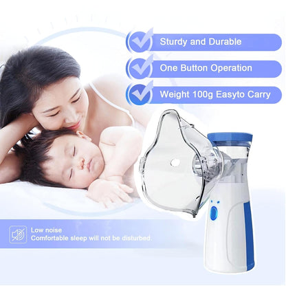 Portable Mesh Nebulizer, Silent and Compact Nebulizer Machine for Adult and Kids
