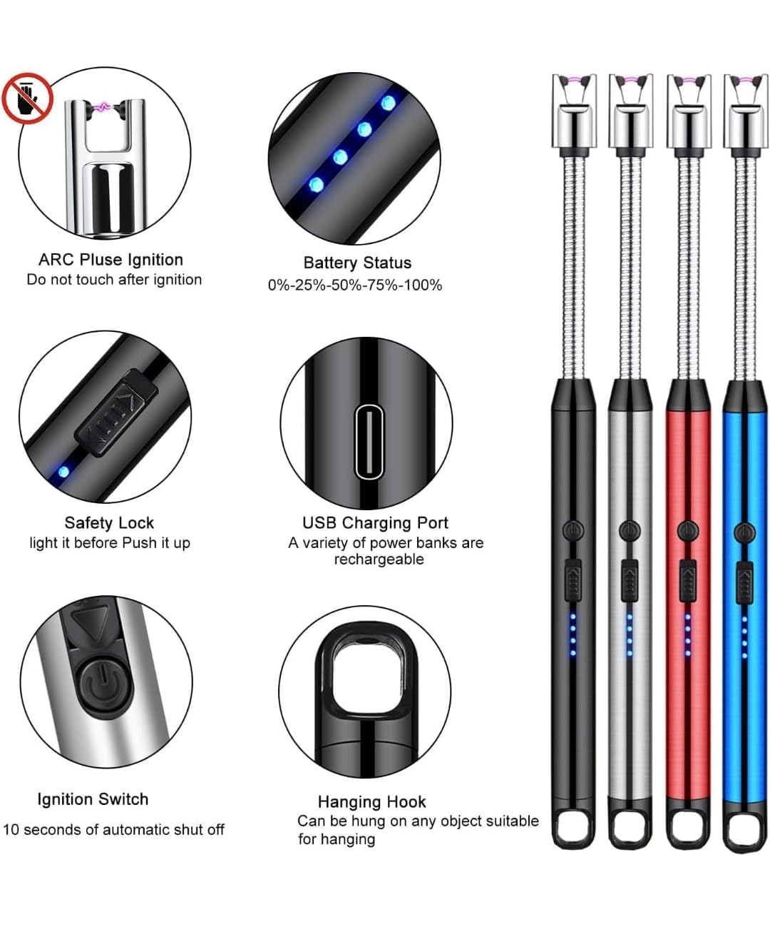 Rechargeable Electric Gas Lighter for Kitchen
