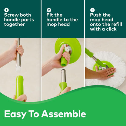 Twin Bucket Spin Mop with Easy Wring & Rinse System