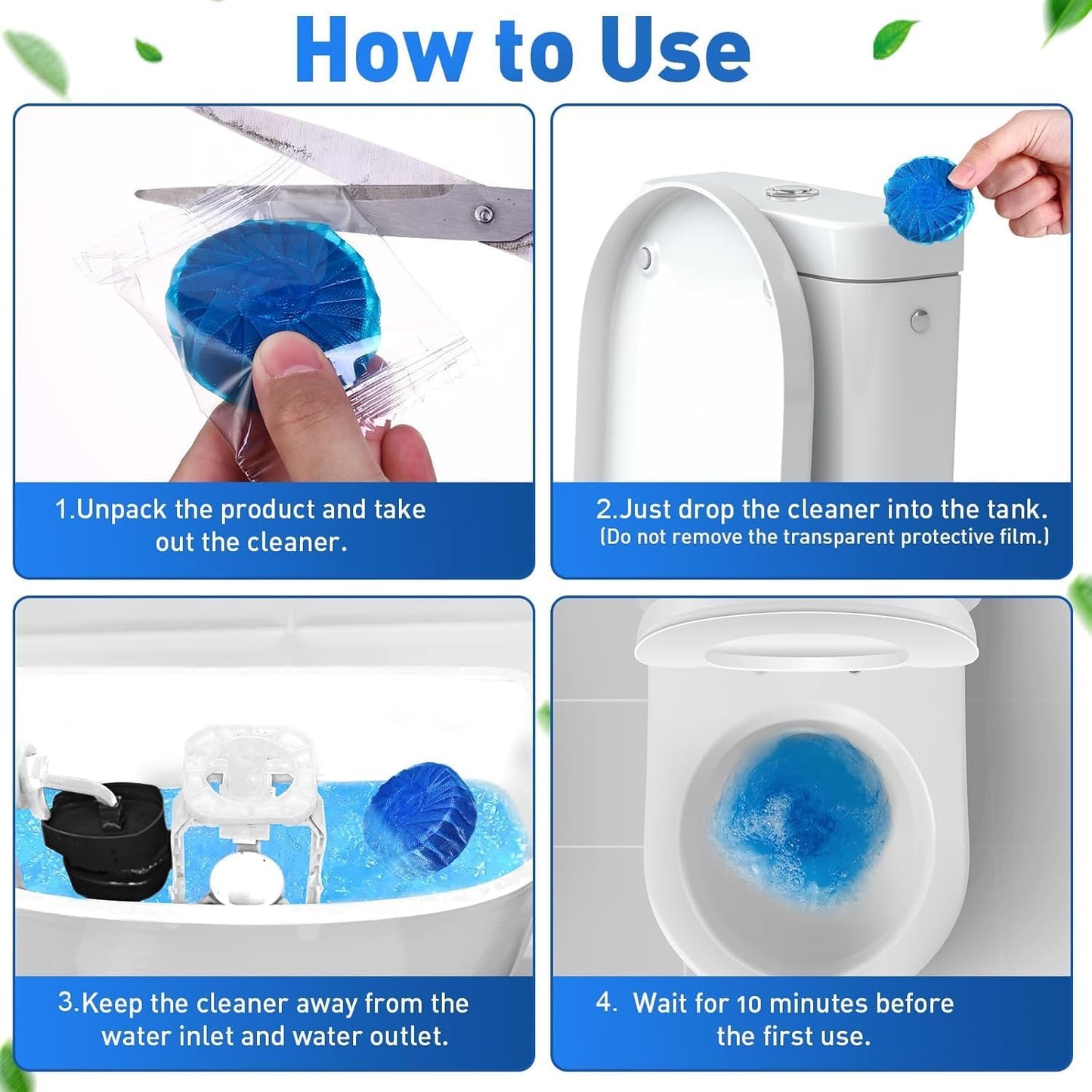 Toilet Bowl Deodorizer Cleaner | Automatic Flush Toilet Cleaner Tablets