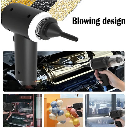 3-in-1 Portable Car Vacuum Cleaner with Blower | USB Rechargeable Wireless Handheld Car Vacuum Cleaner