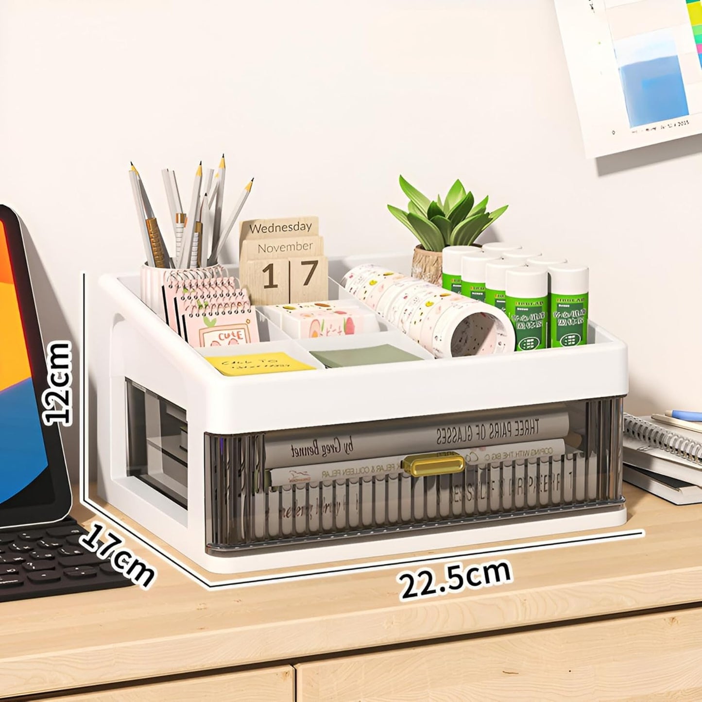 Desk Makeup Organizer, Plastic Storage Box
