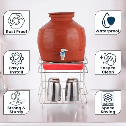 Stainless Steel Stand Heavy Duty Matka Stand with Bottom Tray