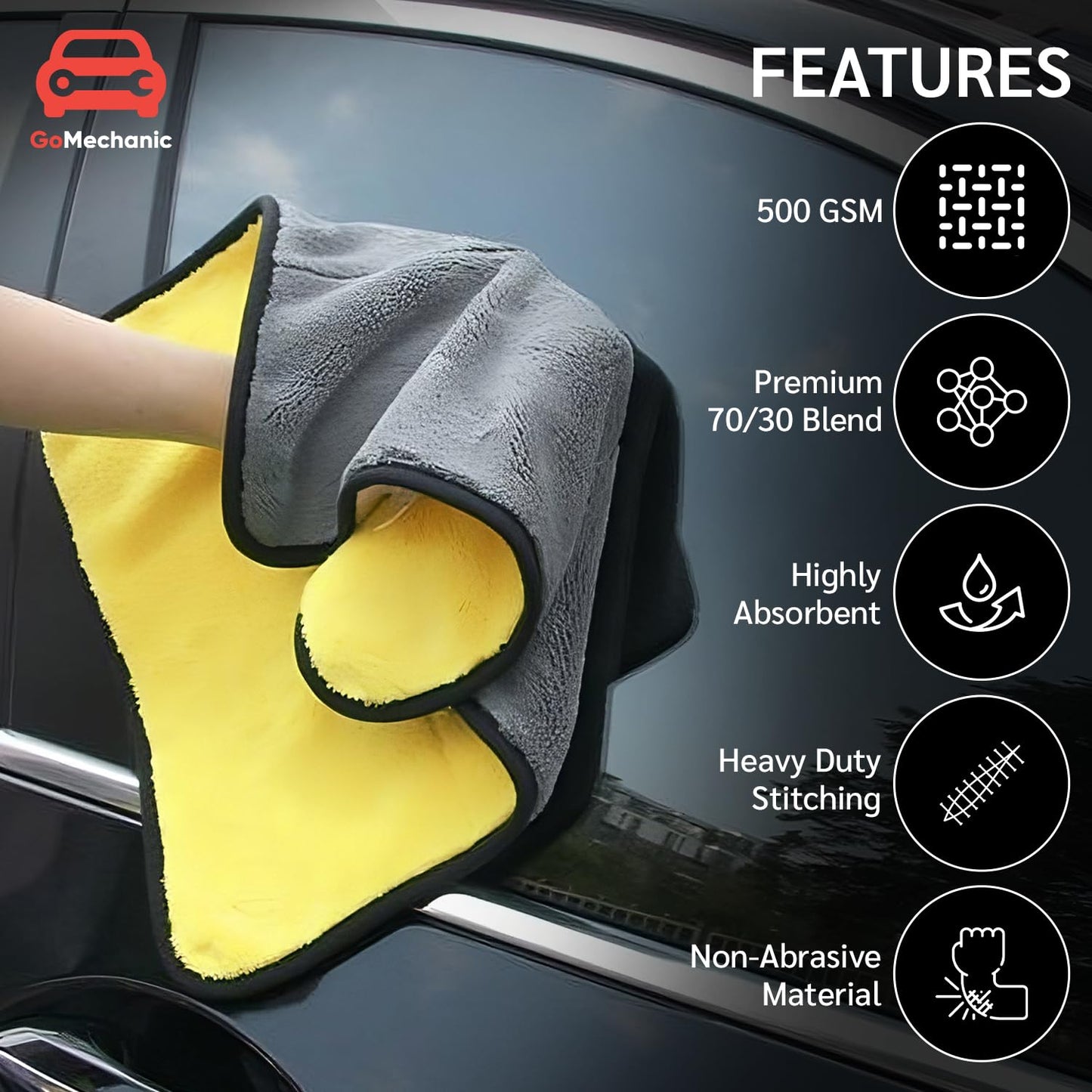 Pack of 8 Microfiber Car Duster & Complete Car Cleaning Kit – Brushes, Cloth, Polish, Shampoo & Glass Cleaning Tablets