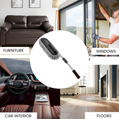 7-in-1 Car Cleaning  Kit – Vacuum,  Duster, Brush & Towel Cleaning Wipes Repair Rubber Nails