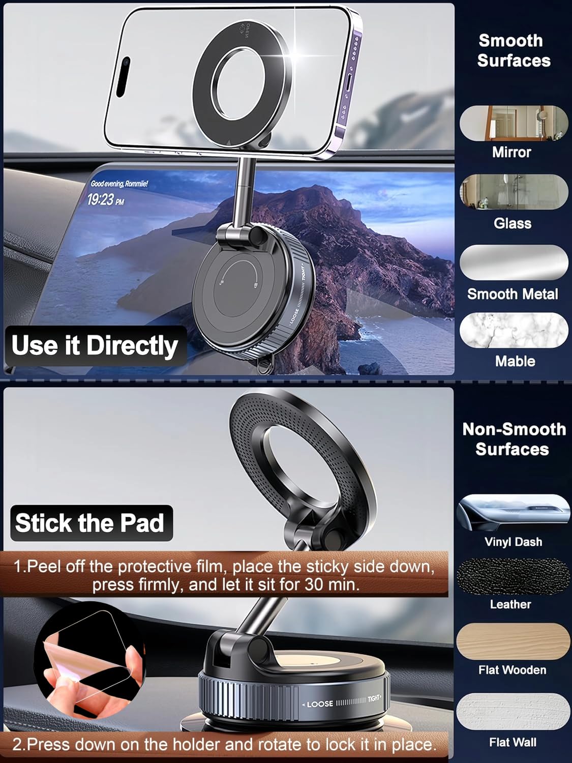 Vaccum Magnetic Phones Holder