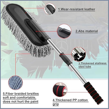 Car Duster – Extendable Long Handle Microfiber Exterior Scratch-Free Car Cleaning Tool