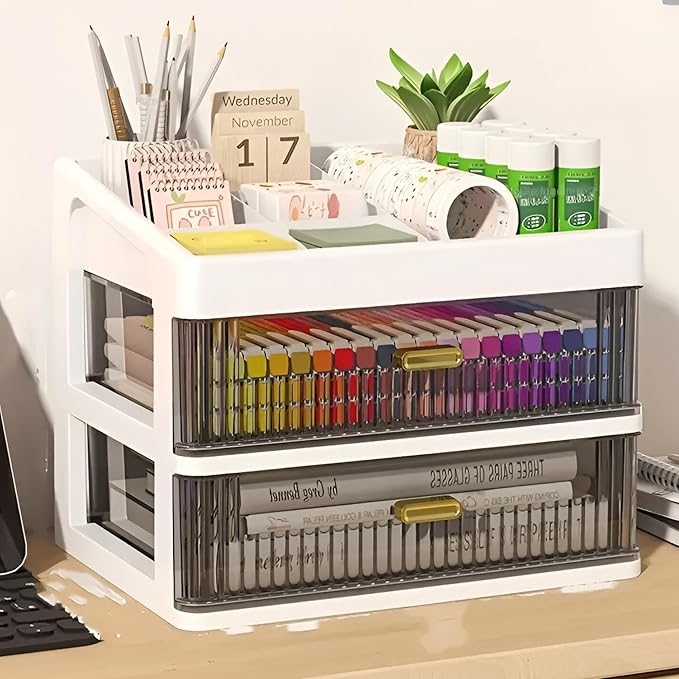 Desk Makeup Organizer, Plastic Storage Box