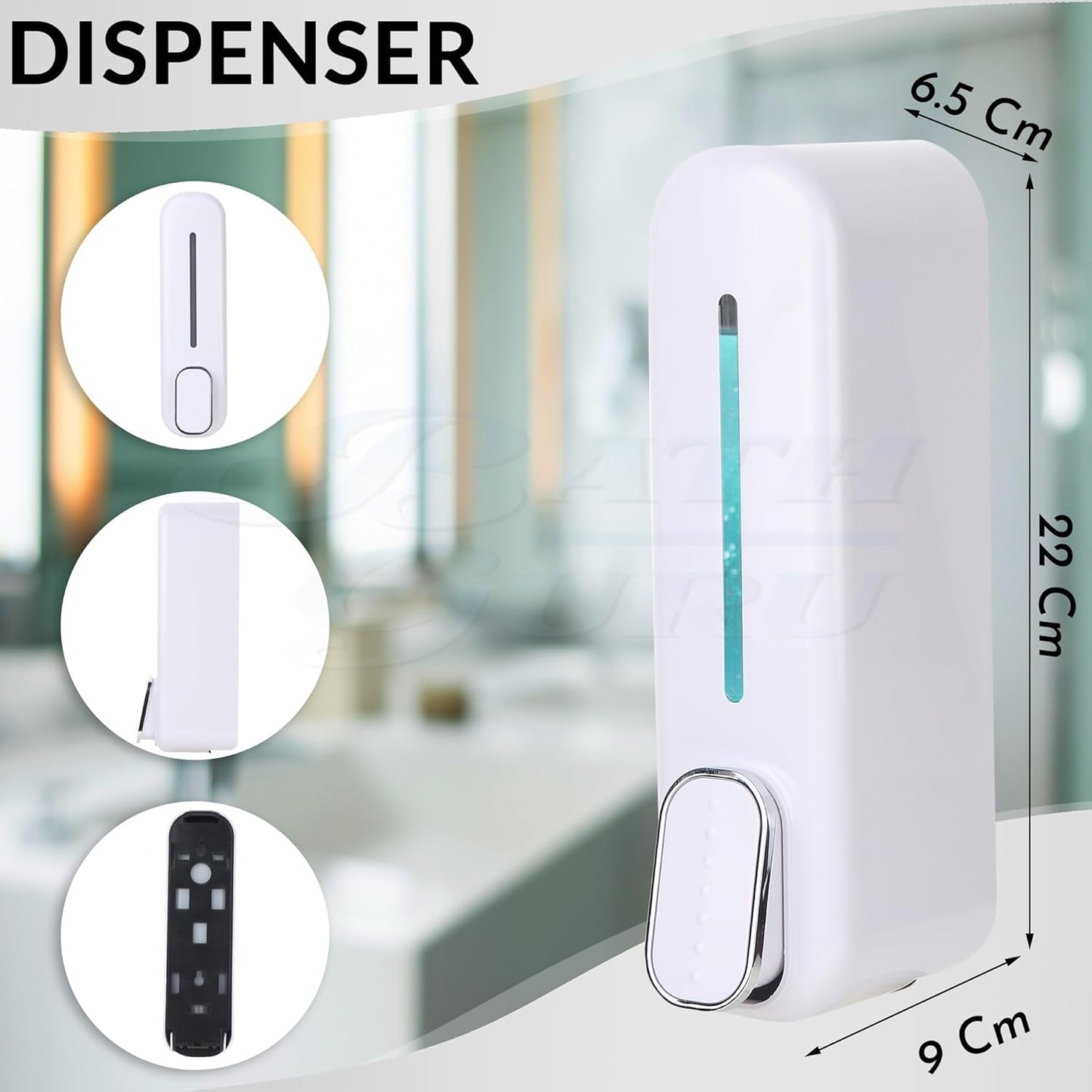 Wall-Mounted Soap Dispenser -400ml Refillable Liquid Dispenser