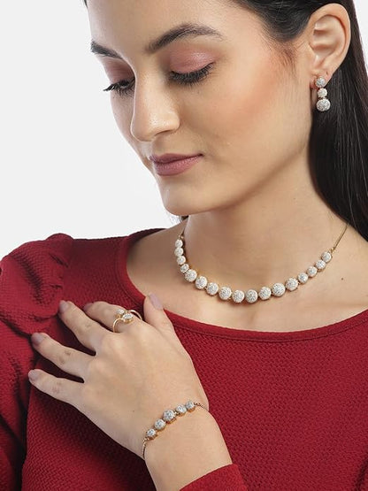 Jewellery Set for Women | Choker Necklace, Earrings, Bracelet & Ring Combo