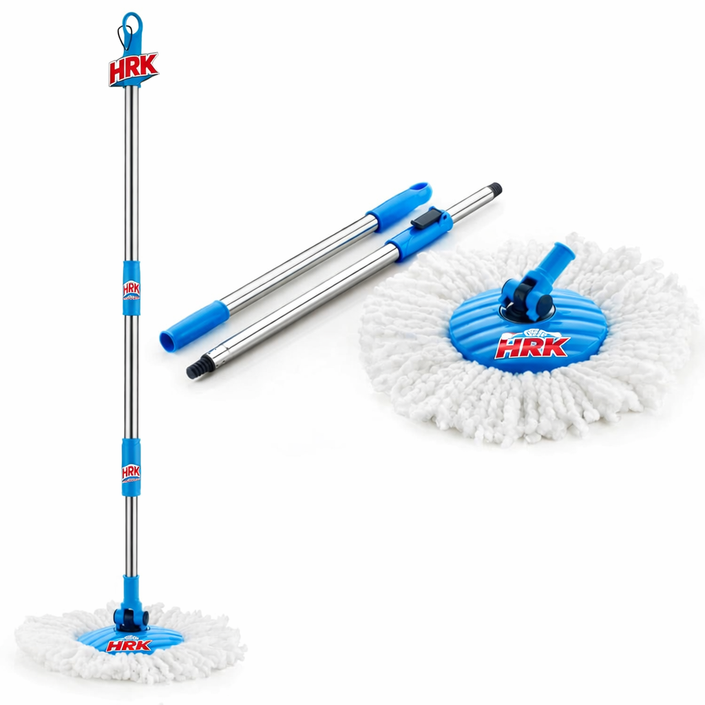 Spin Mop Stick for Floor Cleaning with Microfiber Refill