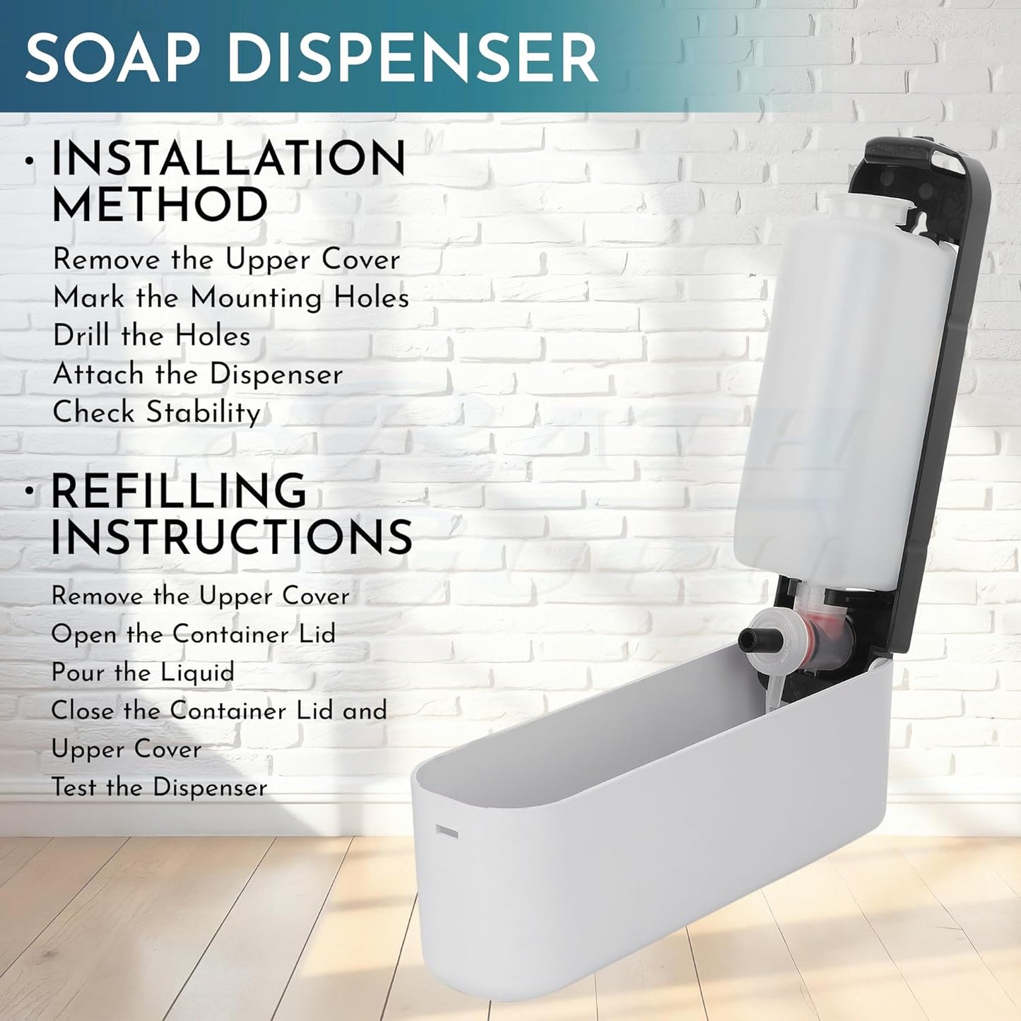 Wall-Mounted Soap Dispenser -400ml Refillable Liquid Dispenser