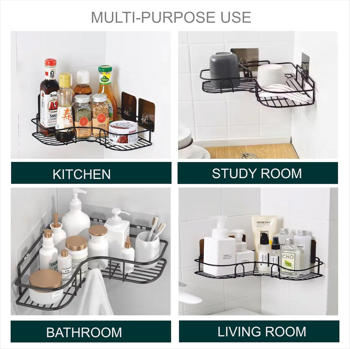 Metal Self-Adhesive Corner Shelf