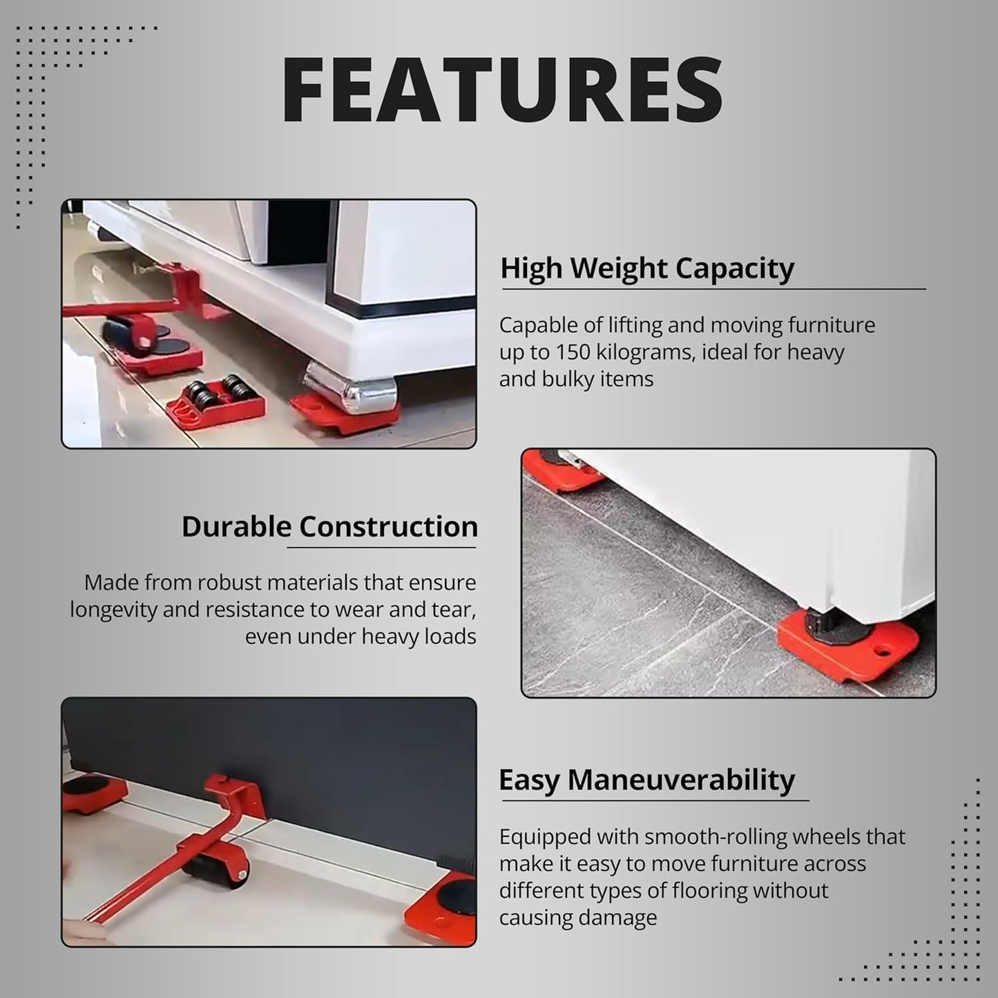 Furniture Lifter Mover Tool Set Heavy Duty Furniture Lifter Mover Tool Set