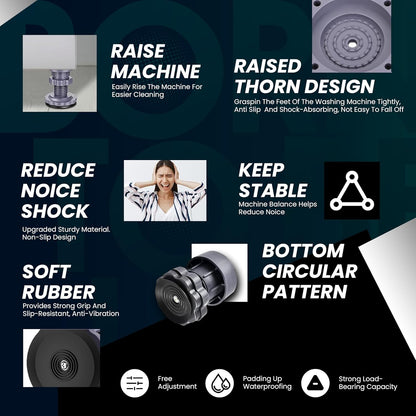 Washing Machine & Refrigerator Stand with Anti-Vibration Pads