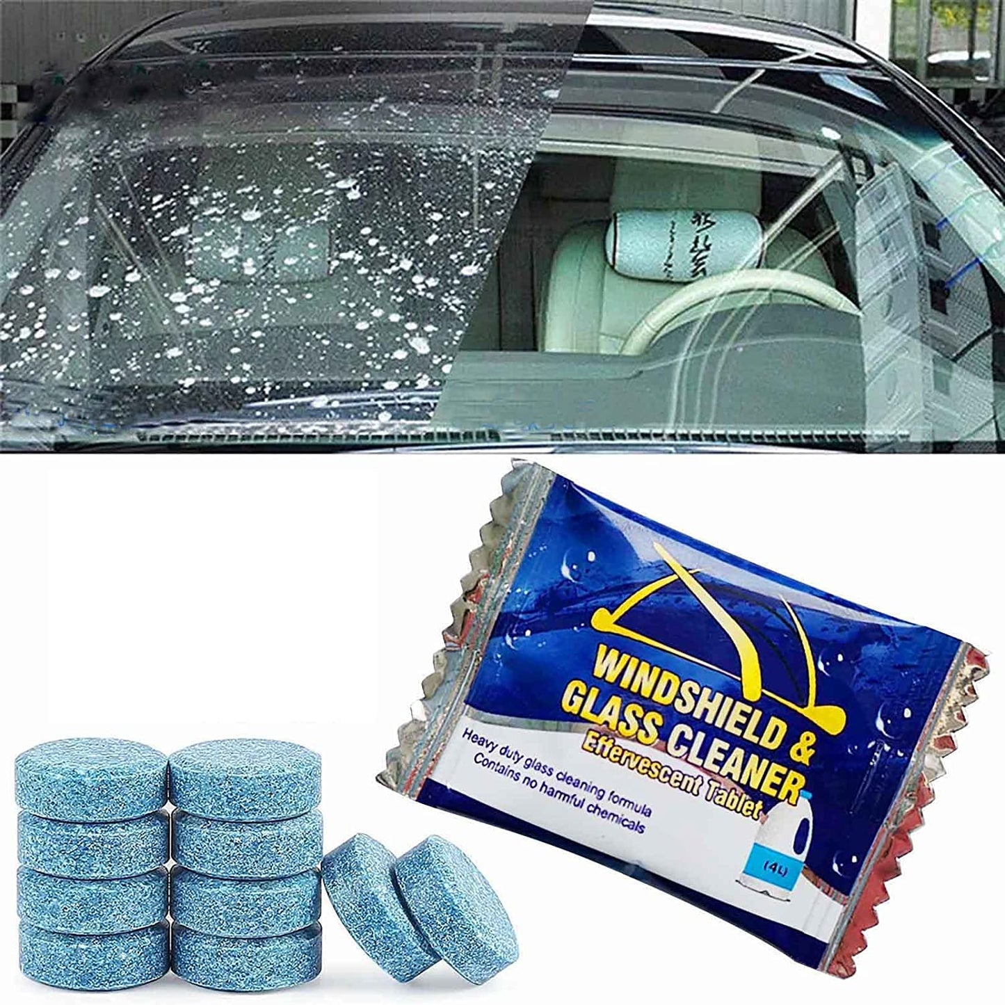 Pack of 8 Microfiber Car Duster & Complete Car Cleaning Kit – Brushes, Cloth, Polish, Shampoo & Glass Cleaning Tablets