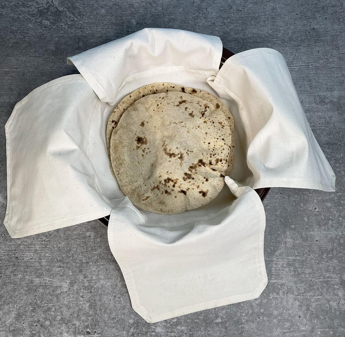 2 Pieces Cotton Double Layer Roti Wrap with Flaps