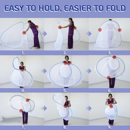 Classic Mosquito Net for Double Bed | King Size Foldable Machardani