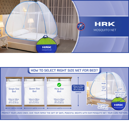 Classic Mosquito Net for Double Bed | King Size Foldable Machardani