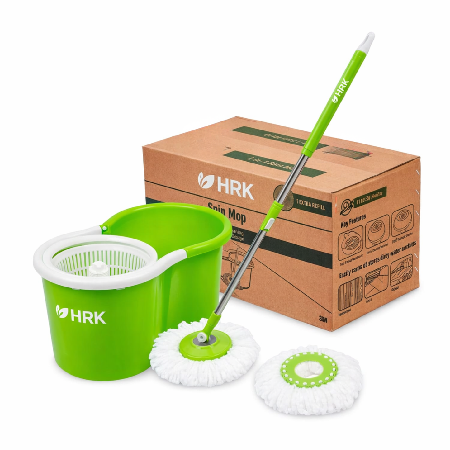 Twin Bucket Spin Mop with Easy Wring & Rinse System