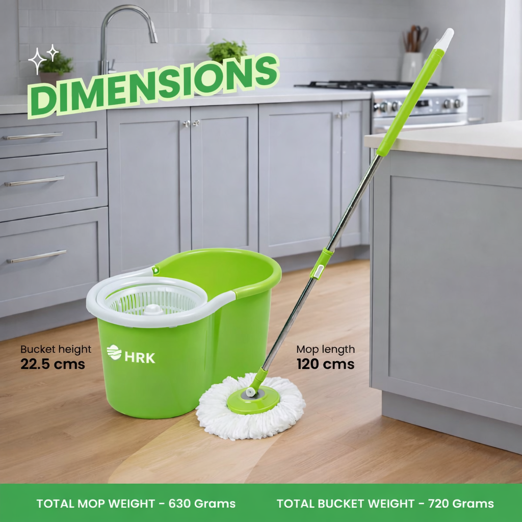 Twin Bucket Spin Mop with Easy Wring & Rinse System